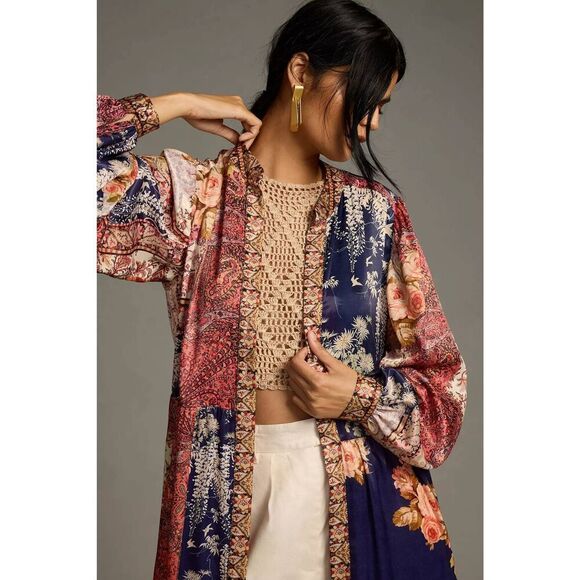 Kachel SOLD OUT Patchwork Printed Longline Kimono Sz. O/S - Picture 2 of 10